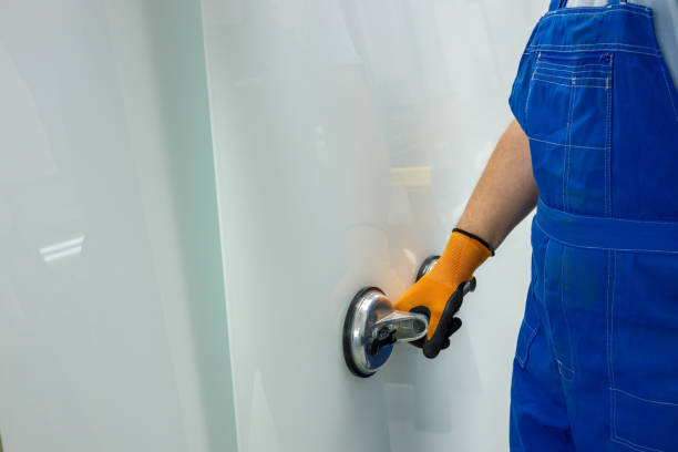 transport dużych tafli szkła dzięki przyssawkom podwójnym