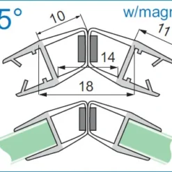 Uszczelka magnetyczna do kabin prysznicowych S-5712 szkło-szkło - 8 mm