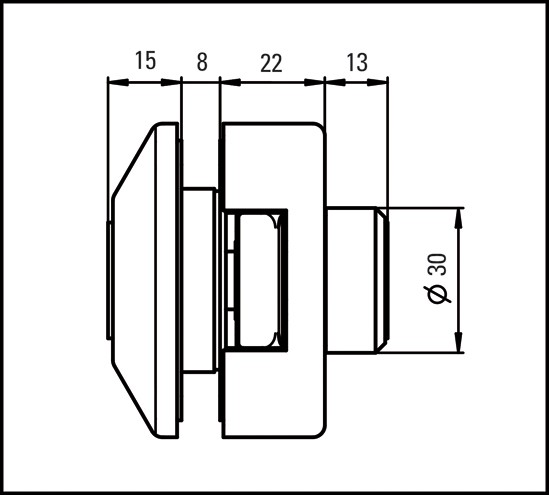 Zamek centralny do drzwi szklanych z otworem na wkładkę patentową rys3